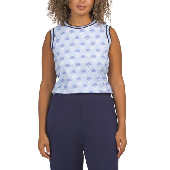 CLUB SPECIAL Blue Multi Floral Crew Neck Top - Picture 1 of 2